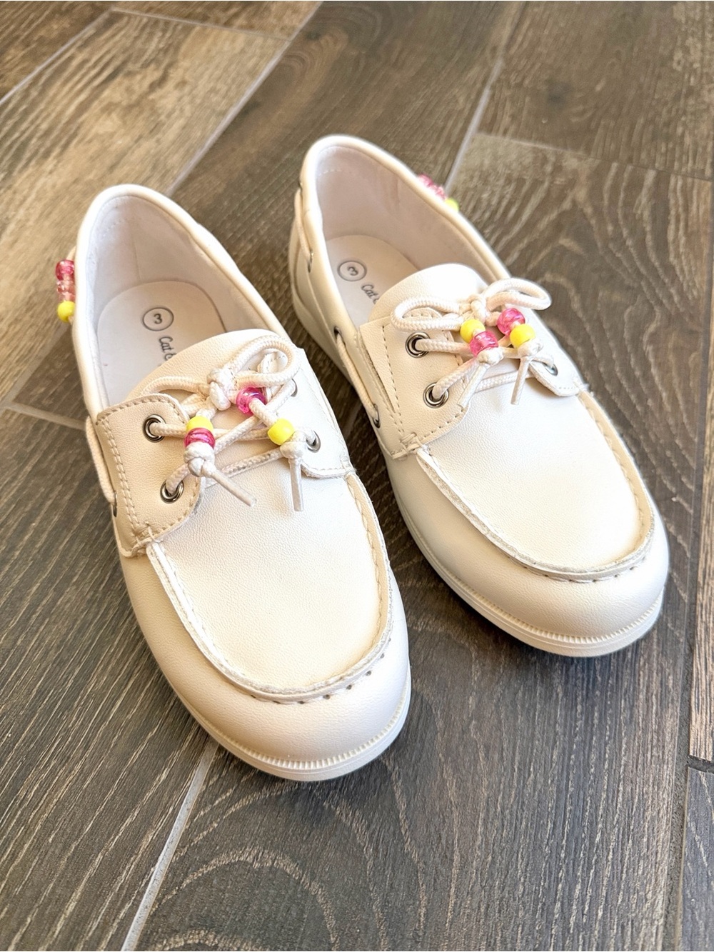 Target Girls’ Cat and Jack Remy Beaded Ivory Boat Shoe—3